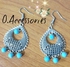 O Accessories Earring Silver Metal Turquoise Stones
