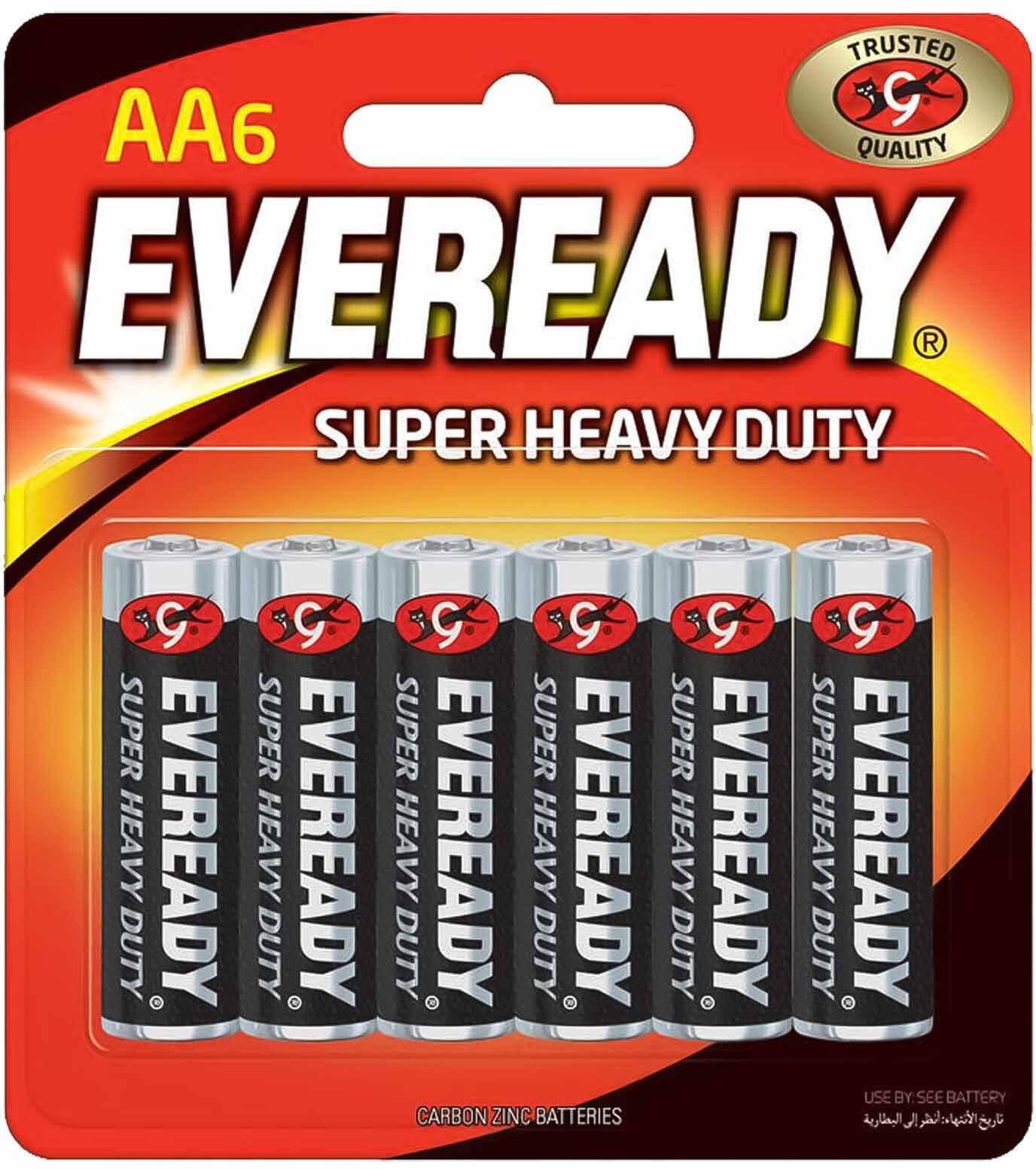 Eveready Super Heavy Duty AA Batteries - 4 Batteries