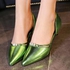 Graceful Pointed Toe and Rhinestones Design Pumps For Women - Green - 34