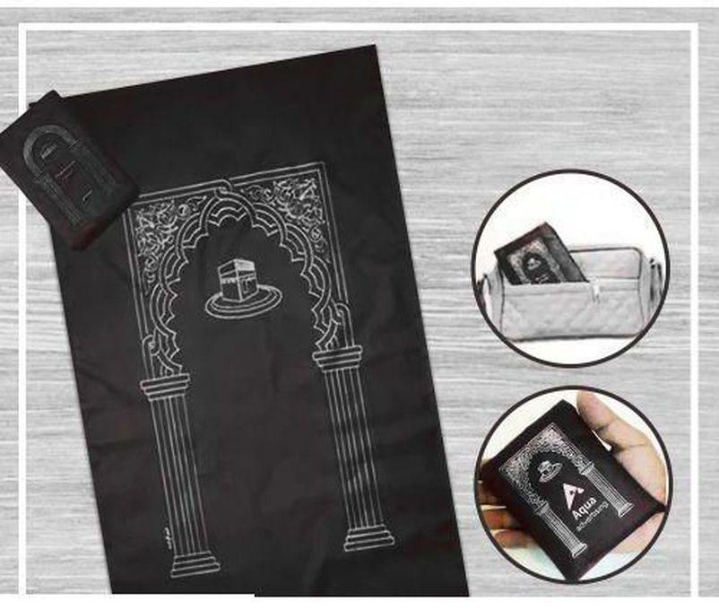 L'Antique Pocket Prayer Rug With Cover, 60×100 Cm - Black
