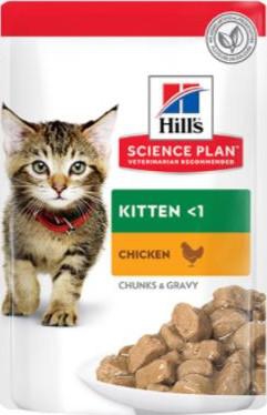 Hill’s Science Plan Tender Chunks In Gravy Kitten Chicken Pouches 85g