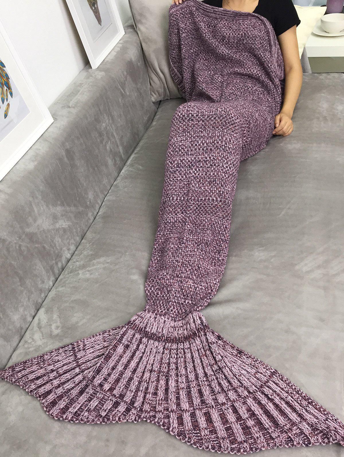 Thicken Crochet Sofa Bed Sleeping Bag Wrap Mermaid Blanket