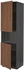 METOD High cab f micro w 2 doors/shelves - black Enköping/brown walnut effect 60x60x220 cm