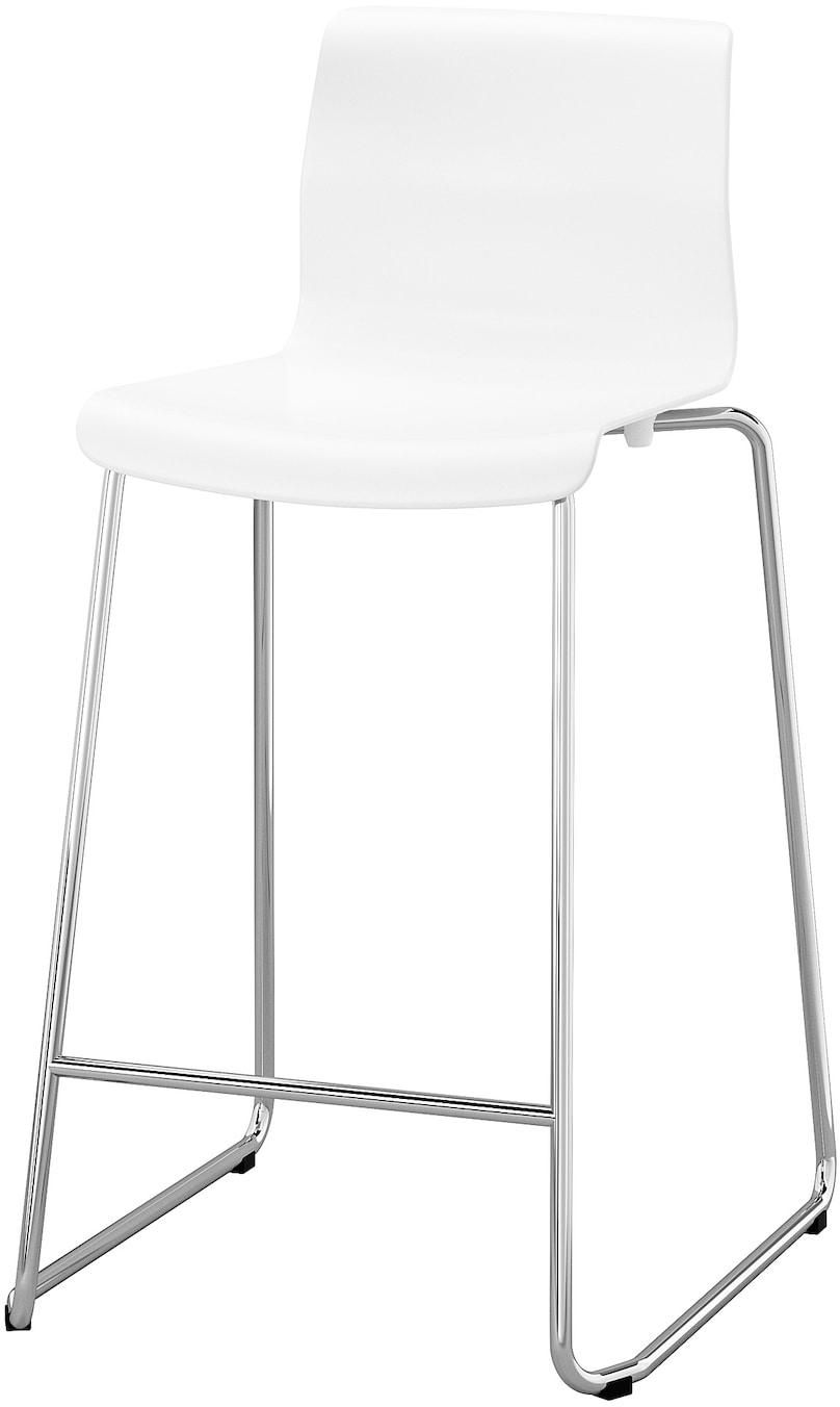 GLENN Bar stool - white/chrome-plated 66 cm