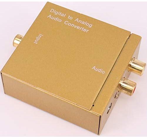 Audio Digital to Analog Converter DAC with 3.5mm Jack, Optical SPDIF Toslink Coaxial to Analog Stereo L/R Converter with Optical Cable and Power Adapter for PS3 PS4 Xbox Roku