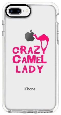 غطاء حماية إمباكت برو بطبعة عبارة "Crazy Camel Lady" لهاتف أبل آيفون 7 بلس وردي/شفاف