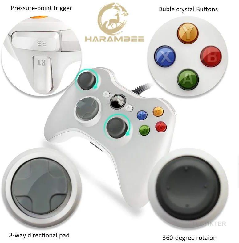 Xbox 360 Wired Gamepad 2.4G Wireless Dual Vibration Android PC Computer PS3 Host For Windows 7/8/10