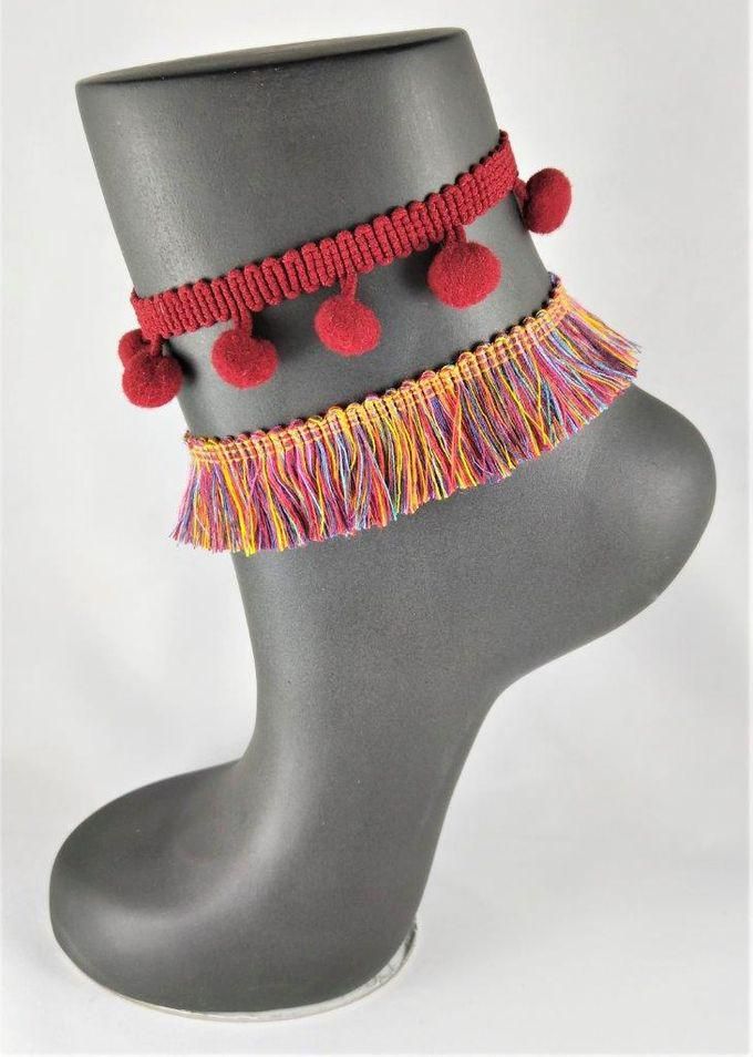 Set Of 2 Fabric Anklets