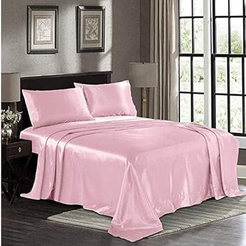 Tigers Queen Size, Satin, Solid Pattern, Bedding Set (rose)