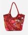 Style Europe Decorated Floral Handbag - Burgundy