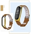 Xiaomi Mi Band 3 Mijoas Leather Belt Wristband Strap - Gold and Brown