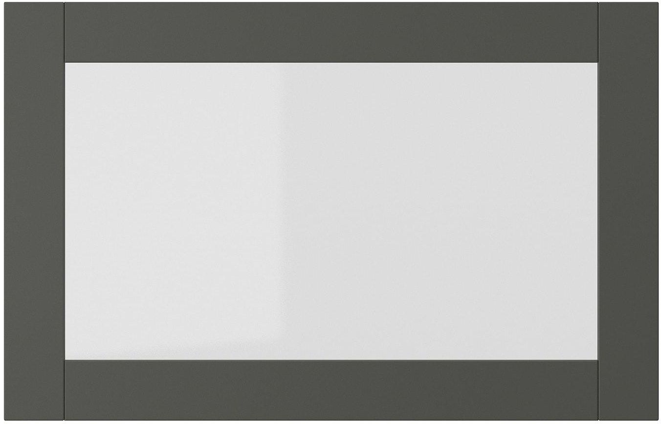 SINDVIK Glass door - dark grey/clear glass 60x38 cm