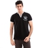 Andora Side Stitch Pique T-Shirt - Black