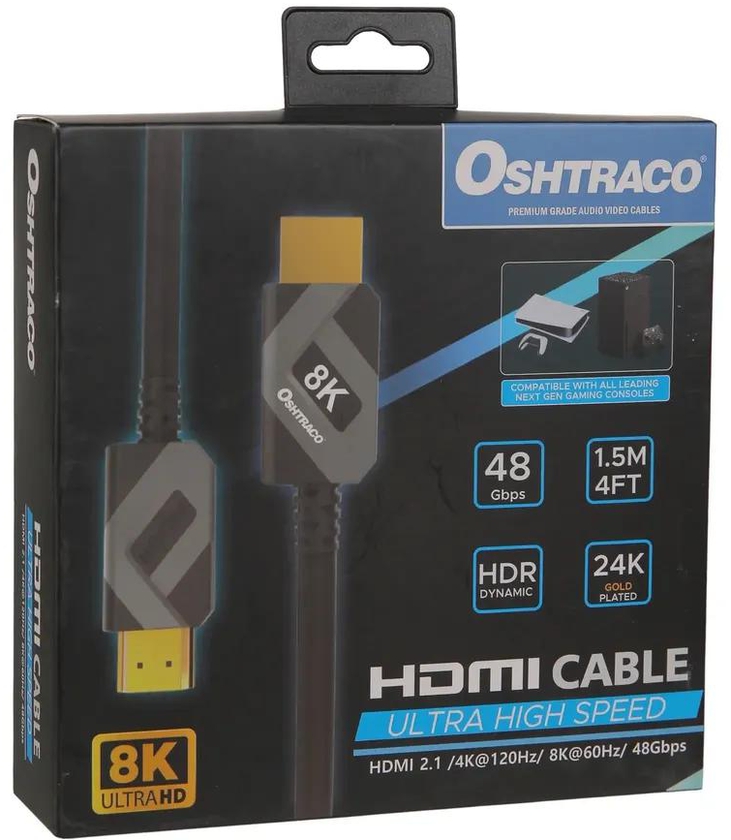 كابل HDMI 2.1 عالي السرعة 8K Ultra أوشتراكو (1.5 متر)