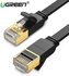 2 Meter Flat Ethernet Cable Cat7 RJ45 Network Patch Cable Flat 10 Gigabit 600Mhz Lan Wire Cable Cord Shielded For Modem, Router, PC, Mac, Laptop, PS2, PS3, PS4, XBox, And XBox 360 Black By HonTai