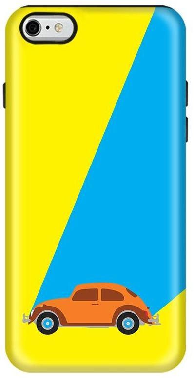 Stylizedd iPhone 6 Plus / 6S Plus Dual Layer Tough case cover Gloss Finish - Retro Bug Yellow