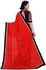 Panchi Self Designed Red Jacquard Georgette Fancy Lace Work Saree