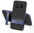 For Samsung Galaxy S8 Plus SM-G955 - ELEGANCE Grid Pattern TPU / PC Hybrid Protection Case with Kickstand - Dark Blue