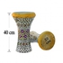 Colorful Wooden African Drum Egyptian Tabla Mosaic Inlaid With 22cm (8.75") Goatskin Head