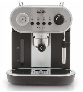 Gaggia Carezza Deluxe Pump Espresso Machine Made in Italy Black/Stainless Steel