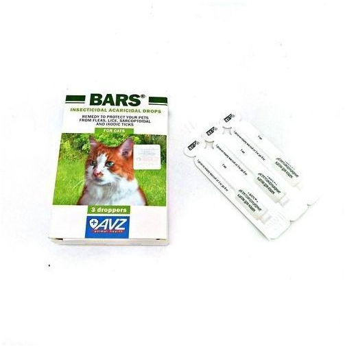 BARS Insecticide Acaricide Drops For Cats - 3 Droppers