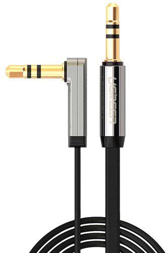 Generic Ugreen 3.5mm Male to 3.5mm Male Elbow Audio Connector Adapter Cable Gold-plated Port Car AUX Audio Cable, Length: 0.5m