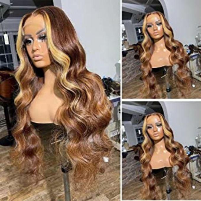 Brown-body-wave-middle-part--lace-front - 30inches