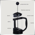 Stainless Steel Glass French Press Coffee Maker.- 350ml