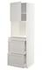 METOD / MAXIMERA Hi cab f micro combi w door/3 drwrs, white/Ringhult light grey, 60x60x200 cm - IKEA
