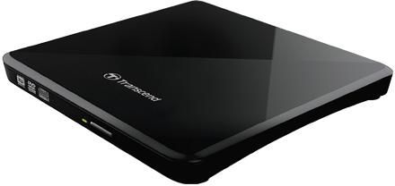 Transcend DVD Writer External 8X Extra Slim Portable Optical Drive Black