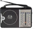 Golon راديو كلاسيكي صغير يعمل بالكهرباء - اسود + حامل موبيل خشبي هديه-606