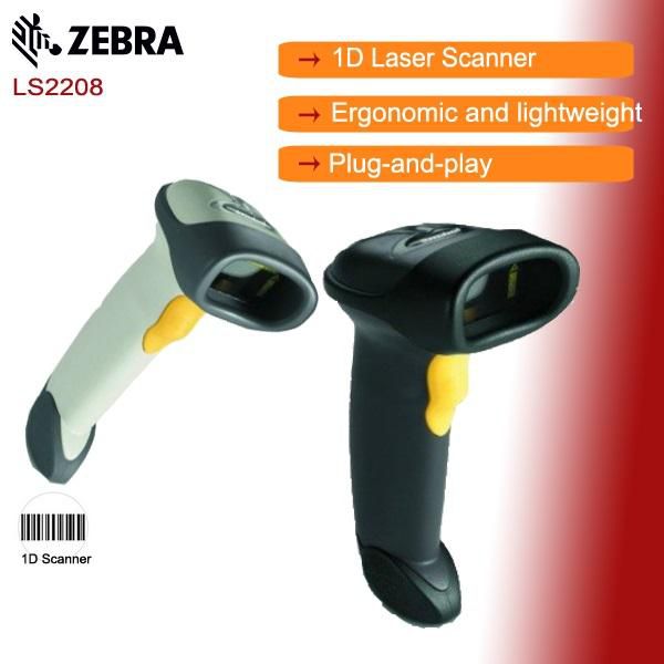 Zebra 1D Laser Scanner LS2208 Hand-held Scanner