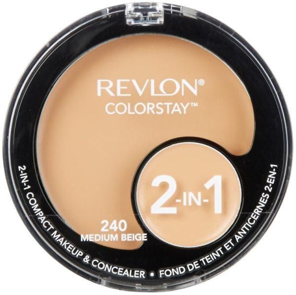 Revlon ColorStay 2-In-1 Compact Makeup & Concealer, Medium Beige