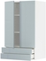 METOD / MAXIMERA Wall cabinet w 2 doors/2 drawers - white/Kallarp light grey-blue 60x100 cm