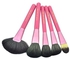 18 Pcs Pink Handle Professional Makeup Brush Set Kit with Pink PU Leather Pouch Bag.