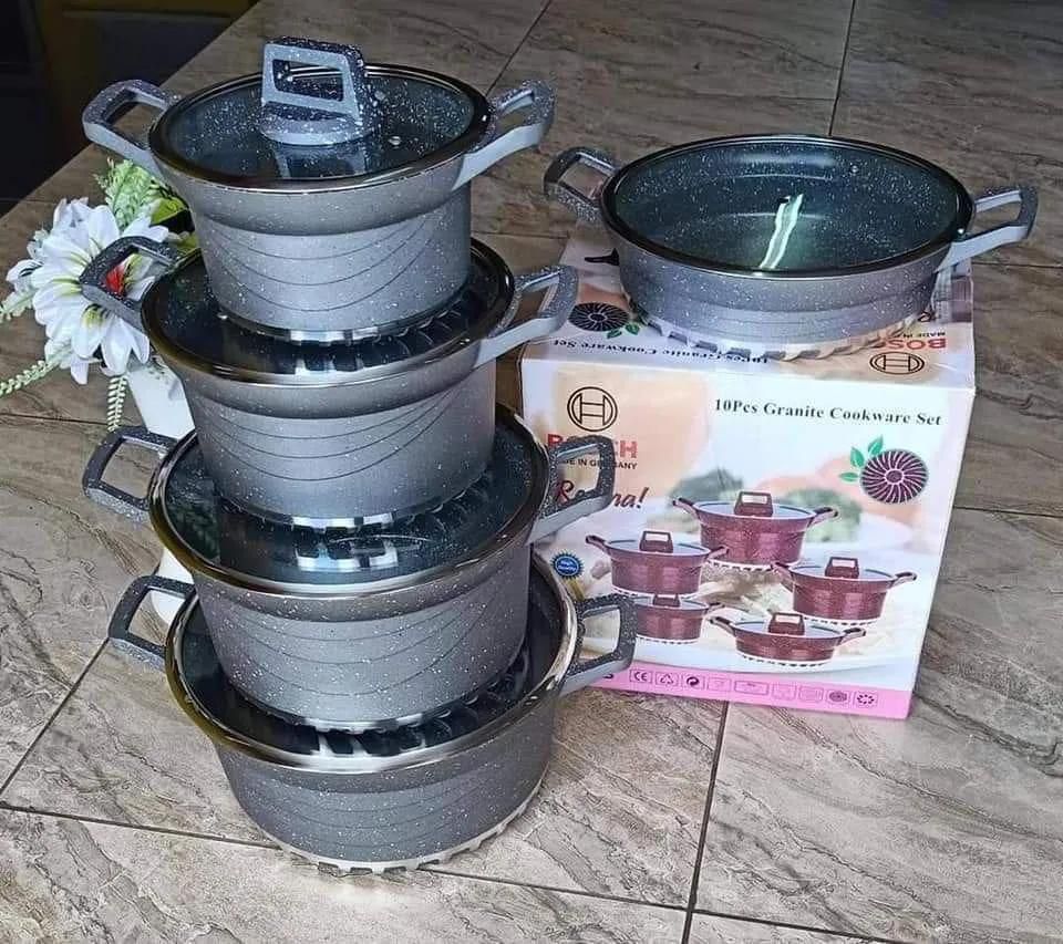 10pcs Bosch kitchen cookwares.5pcs lids and 5pcs cooking pots.