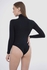 Carina Woman Black Microfiber Half Neck With Long Sleeves Body Shape Corset Bodysuit