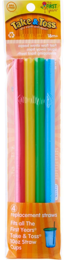The First Years Take and Toss Straws 18M+ 4pcs (Multi-color)