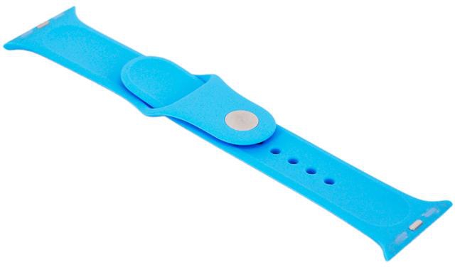 Smooth Silicone Rubber Replacement Watch Band with Clasp and Axle Connectors for Apple Watch 42mm Blue