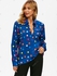 Plunging Polka Dot Blouse - S