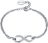 Mestige Women's Rhodium Plated Infinitely Yours Chain Bracelet