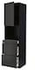 METOD / MAXIMERA Hi cab f micro combi w door/3 drwrs, black/Lerhyttan black stained, 60x60x220 cm - IKEA
