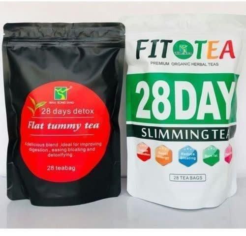 Wins Town 28 Days Detox Flat Tummy Tea + Fit Tea Slimming Tea - 28 sachets Each