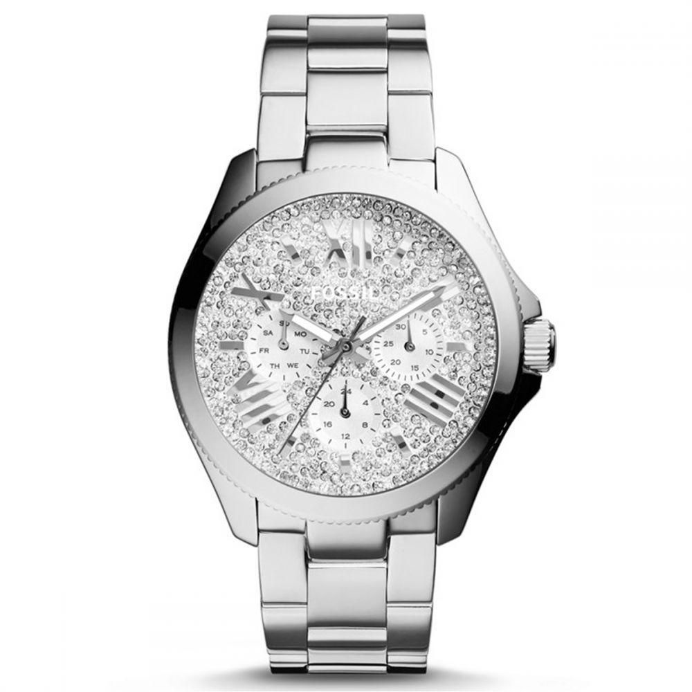 Fossil Cecile For Women Silver Dial Stainless Steel Band Watch - AM4601