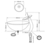 San George Design Glass Wash Basin With Shelf And Waterfall Mixer + A Pop Up And Drainabwmsa 20011 D