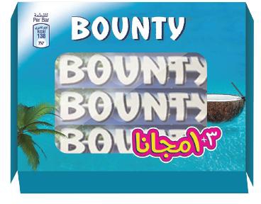 Bounty Chocolate Bar 3+1 Free - 57g