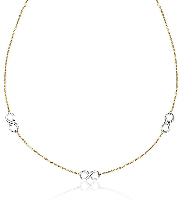 14k Two-Tone Gold Chain Necklace with Polished Infinity Stationsrx68776-18-rx68776-18