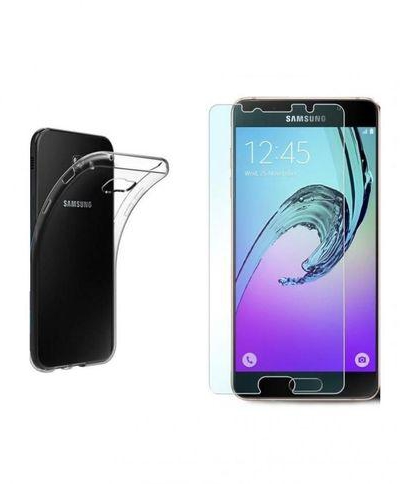 Generic Ultra-thin TPU Gel Case for Samsung Galaxy A7 (2017) - Clear + Glass Screen Protector