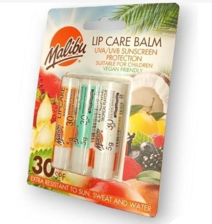 Malibu Blister Pack SPF30 Lipbalm strawberry/tropical/Vanilla