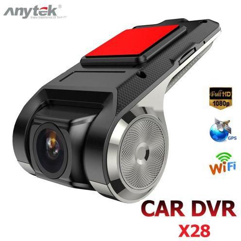 Anytek X28 Mini Car DVR Camera Full HD 1080P To Digital Video Recorder DVRs ADAS Camcorder G Sensor Dash Cam Wifi GPS Dashcam SAISUO(Black 32G GPS)